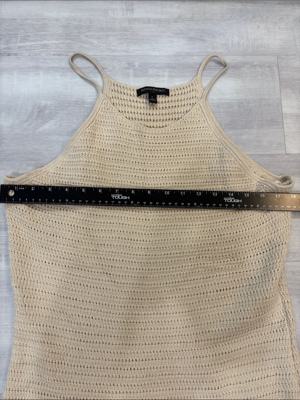 Banana Republic Cream Crochet Halter Dress size Large - Picture 6 of 6